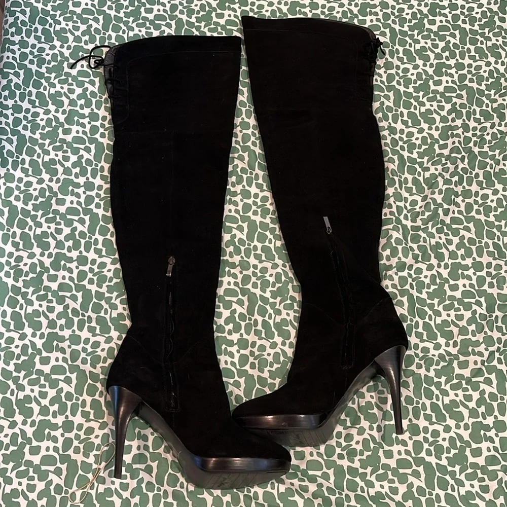 Sam Edelman Black Vesey Over the Knee Suede Boots